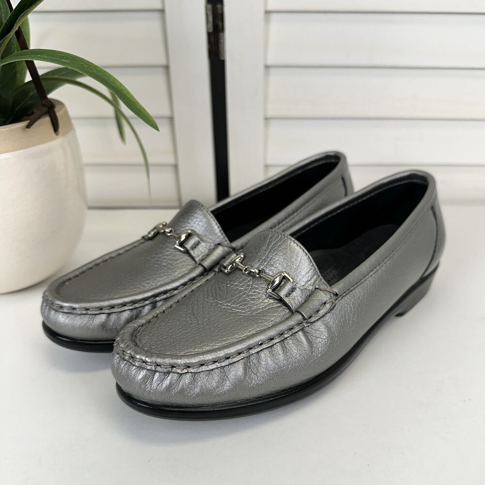 SAS Tripad Comfort Metro Slip On Loafer Pewter Horsebit Moc Toe Shoe Size 8‎ M